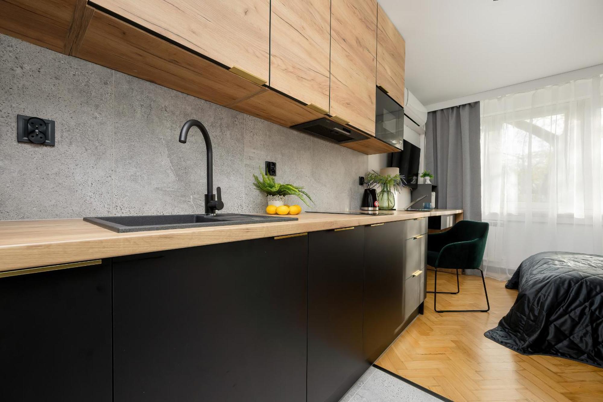 Modern Black & Wooden Apartment Warsaw Near The Airport By Noclegi Renters Buitenkant foto
